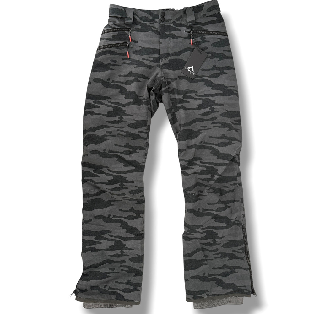 Strafe Pika Distressed Camo Print Ski Snowboarding Pants Womens Sz XL Recon 2L